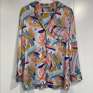 Princesse Tam Tam Paris Elisa Nalier Pajama Top French Satin Button Front Luxury